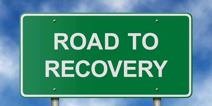 Road to recovery sign - Outpatient drug rehab