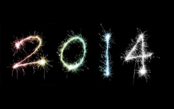 The word 2014 is written with sparklers on a black background at a mental health care facility.