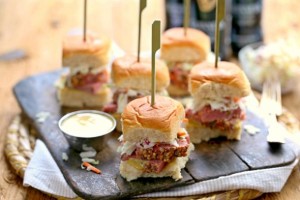 Slow Cooker Corned Beef & Cabbage Sliders with Guinness Mustard