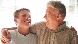 Father and Son Laughing
